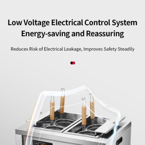 Koalalko Auto-lift Commercial Pasta Cooker with Timer, Noodle Cooking Machine with 3 Drainage,Macaroni Vegetable Dumpling Cooker,Boiler For Spaghetti Ramen,Temperature Adjustable (6 holes) in Saudi Arabia