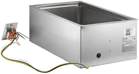 Glownary BM-12RH حامل سفلي للطعام الساخن بالحجم الكامل، ستانلس ستيل، 1600 وات، 240 فولت، تحكم حراري، زوايا مستديرة مع تصريف in Kuwait