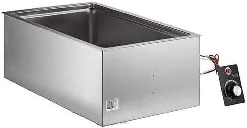 Glownary BM-12RH حامل سفلي للطعام الساخن بالحجم الكامل، ستانلس ستيل، 1600 وات، 240 فولت، تحكم حراري، زوايا مستديرة مع تصريف in Kuwait