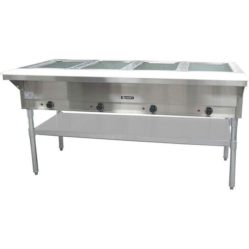Adcraft ST-240/4 Four-Pan Electric Steam Table with Undershelf, Stainless Steel, 240v in Saudi Arabia