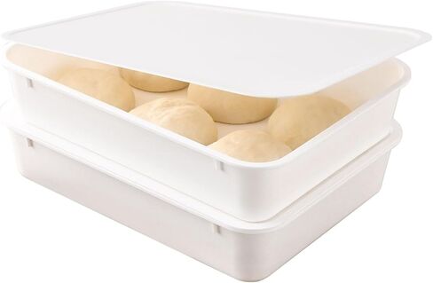 XUOHEAD 2 Pack Pizza Dough Proofing Box, Pizza Storage Container，Food Storage Containers with Lids，Pizza Pack Container Expandable，Bread Proofing Box，Stackable Commercial Quality Trays with Covers in Saudi Arabia