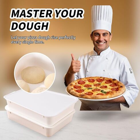XUOHEAD 2 Pack Pizza Dough Proofing Box, Pizza Storage Container，Food Storage Containers with Lids，Pizza Pack Container Expandable，Bread Proofing Box，Stackable Commercial Quality Trays with Covers in Saudi Arabia