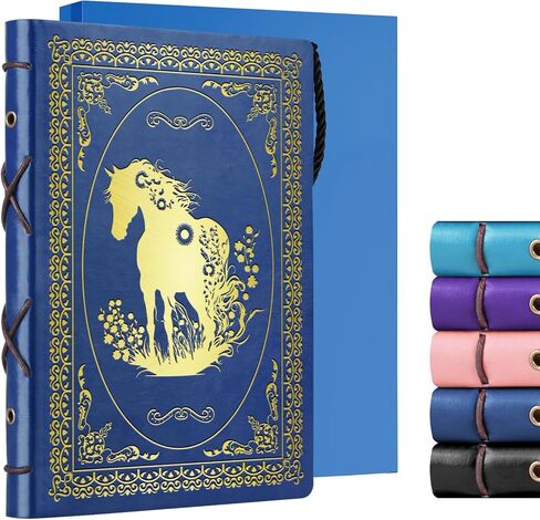 Pink A5 Horse Gifts for Women Girls Faux Leather Vintage Notebook Inspirational Horse Trainer Gift Hardcover Executive Notebook,200 Pages 120 Gsm Thick Ruled Paper With Pen,Horse Lover Gifts Equestrian Gift (Horse Pink) in Saudi Arabia