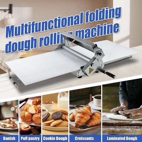 قطاعة عجين قابلة للطي (12 بوصة)، ماكينة عجين يدوية، ماكينة عجين يدوية، سمك طبقة قابل للتعديل، ماكينة عجين من الفولاذ المقاوم للصدأ، سمك قابل للتعديل 0-27 مم، (لوحة لف واحدة) in Kuwait