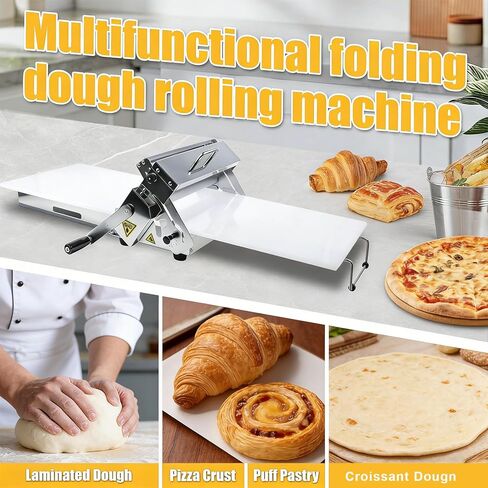 40.9''x15.5" Folding Dough Sheeter,Manual Stainless Steel Dough Machine,dough sheeter machine for home,(ith Sheeter Board) Thickness Adjustable，Suitable for home and commercial use in Saudi Arabia