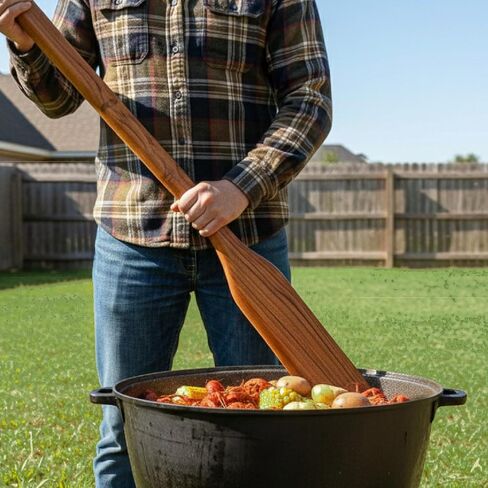 Crawfish & Seafood Boil Paddle (36" Extra Long, Teak Wood) | Wooden Stir Paddle for Cooking & Stirring Big Pot of Soup, Stew, Sauce, Cajun in Saudi Arabia