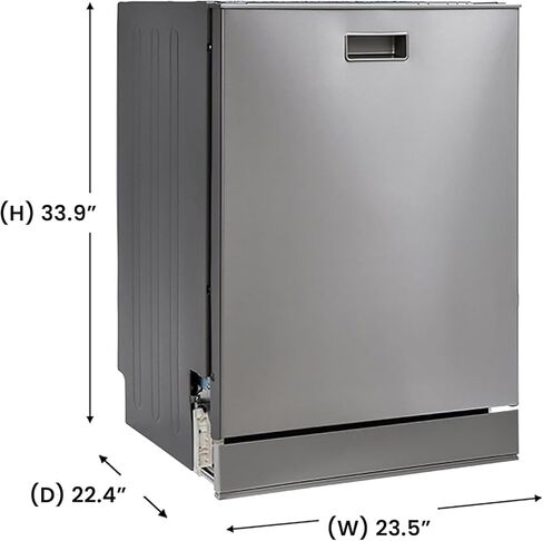 غسالة أطباق اكويتور 24 بوصة، 15 مكان، هادئة 110 فولت إي ستار ADA+3/4 حصان، جهاز التخلص من القمامة in Kuwait