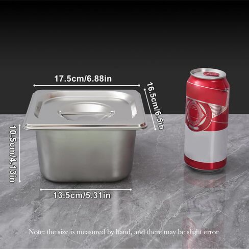 Notakia 4 عبوات من مقالي الفنادق بعمق 1/6 بوصة مع أغطية من الفولاذ المقاوم للصدأ، أواني طاولة بخار من الفولاذ المقاوم للصدأ، حاويات تخزين الطعام من الدرجة التجارية للمطعم، والبوفيه، وتقديم الطعام in Kuwait