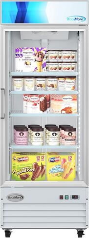 KoolMore 17 in. Slim Commercial Merchandiser Freezer with Manual Defrost, 6.5 Cu. Ft. Capacity, ETL Listed in Black (KM-MDF-17S) in Saudi Arabia
