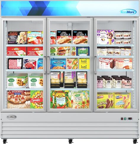 KoolMore 17 in. Slim Commercial Merchandiser Freezer with Manual Defrost, 6.5 Cu. Ft. Capacity, ETL Listed in Black (KM-MDF-17S) in Saudi Arabia