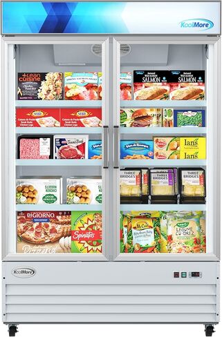 KoolMore 17 in. Slim Commercial Merchandiser Freezer with Manual Defrost, 6.5 Cu. Ft. Capacity, ETL Listed in Black (KM-MDF-17S) in Saudi Arabia