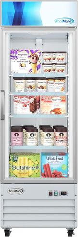 KoolMore 17 in. Slim Commercial Merchandiser Freezer with Manual Defrost, 6.5 Cu. Ft. Capacity, ETL Listed in Black (KM-MDF-17S) in Saudi Arabia