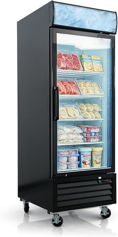 20 Cu.Ft Single Door Commercial Upright Display Freezer Merchandiser —Glass Doors With ETL Certified, -8 to -1℉,Auto Defrost, Heated Door Frame, LED Lighting, for Cafes, Restaurants, Stores. in Saudi Arabia