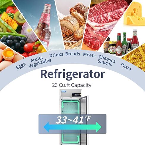 ICECASA 54" W Commercial Refrigerator Reach-in 49 Cu.ft 2 Solid Door Stainless Steel Commercial Refrigerator Fan Cooling for Restuarant, Bar, Shop, etc in Saudi Arabia