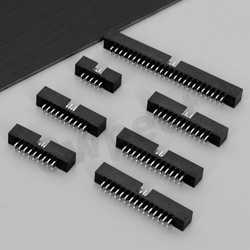 Swpeet 70Pcs 2.0 mm Pitch 6 8 10 12 14 16 18 Pin DIP IC Sockets Adaptor Assortment Kit, DIP IC Connector, Box Header Connector, Double Row Straight Pin Header for PCB Board in Saudi Arabia