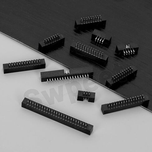 Swpeet 70Pcs 2.0 mm Pitch 6 8 10 12 14 16 18 Pin DIP IC Sockets Adaptor Assortment Kit, DIP IC Connector, Box Header Connector, Double Row Straight Pin Header for PCB Board in Saudi Arabia