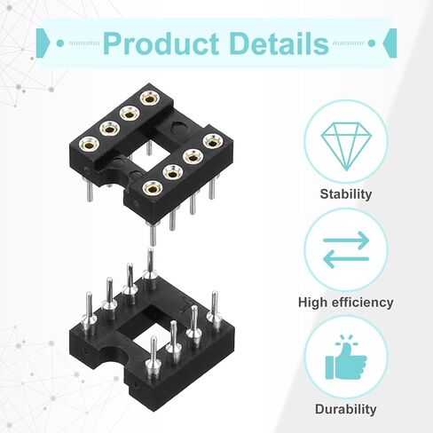 MECCANIXITY 30Pcs DIP IC Chip Socket Adapter 8 Pin IC Assortment Kit 2.54mm/0.1" Pitch for Breadboard Project, PCB Board Design in Kuwait