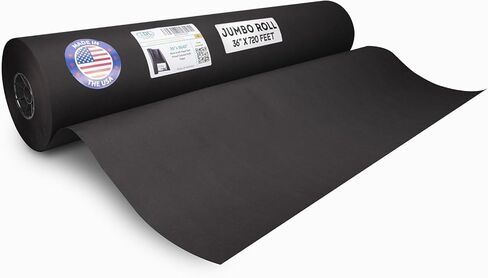Jumbo Roll Black Kraft Paper 36" x 8400" (700 feet) - Craft Paper Roll 45 lb Thickness - Black Kraft Paper Roll for Art and Crafts - Wrapping Paper for Gifts, Moving and Packing by IDL Packaging in Saudi Arabia