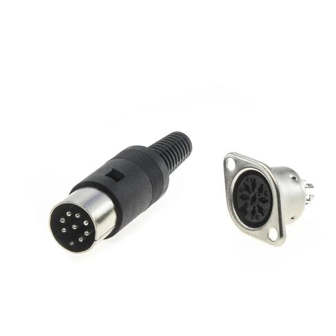 fengpeng 2pcs(1 Pair) 3/4/5/6/7/8 Pin Male Female S Type DIN Power Plug Connectors Hulled Panel Mount Chassis Solderless Keyboard Jack(Ivory) in Saudi Arabia
