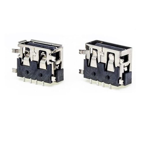 Fengpeng 10 قطعة/الوحدة أنثى الاعوجاج حافة USB 2.0 4 دبوس نوع A SMT قدم 180 درجة العقص تهمة التوصيل المقبس وصلة مرفاع سلك محول in Kuwait