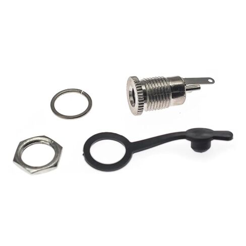 fengpeng 2/5/10set 5.5x2.1mm/2.5mm Plastic Male Plug Metal DC Power Socket Female Jack Screw nut Panel mounting Connector * 2.1mm(Style 1,2.1 mm,5 Set) in Kuwait