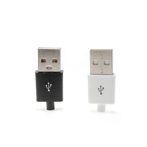 fengpeng 50Pcs/Lot Black/White USB 2.0 Type A Male 4Pin Square Connector Plastic Shell Jack Tail Sockect Plug Terminals DIY fix(White,2 Lot(100Pcs)) in Saudi Arabia