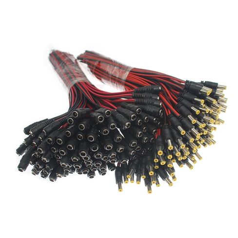 fengpeng 100Pcs 5.5x2.1mm DC Female Power Cable 12V Plug Wire Adapter Connector Jack for CCTV Camera .5 * 2.1(DC Male) in Saudi Arabia