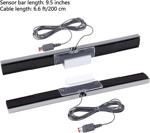 Sensor Bar for Wii, Replacement Wired Infrared Ray Sensor Bar for Nintendo Wii and Wii U Console, Includes Clear Stand in Saudi Arabia