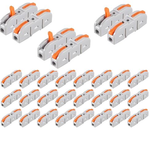 30pcs Lever Wire Connectors SPL-1 Conductor Compact Connectors Lever Connectors Nuts Electrical Terminals for 28-12AWG Soft & Hard Wire Universal in Saudi Arabia