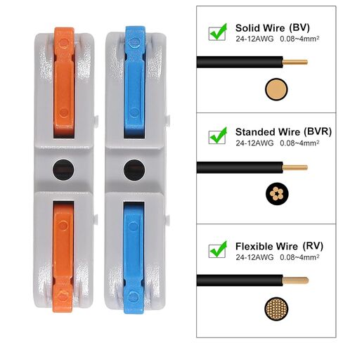 60pcs Lever Wire Connectors Quick Connect Electrical Splicing Kit for Compact Inline Terminals - 28-12 AWG, 1 in 1 Out in Saudi Arabia
