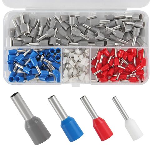 200pcs Assorted Wire Ferrules Terminals Kit AWG 22-10 Insulated Copper Crimp Connectors for Industrial and Power Control Systems in Saudi Arabia