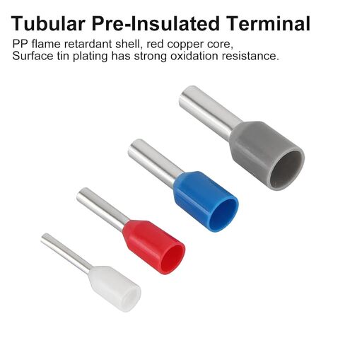 200pcs Assorted Wire Ferrules Terminals Kit AWG 22-10 Insulated Copper Crimp Connectors for Industrial and Power Control Systems in Saudi Arabia