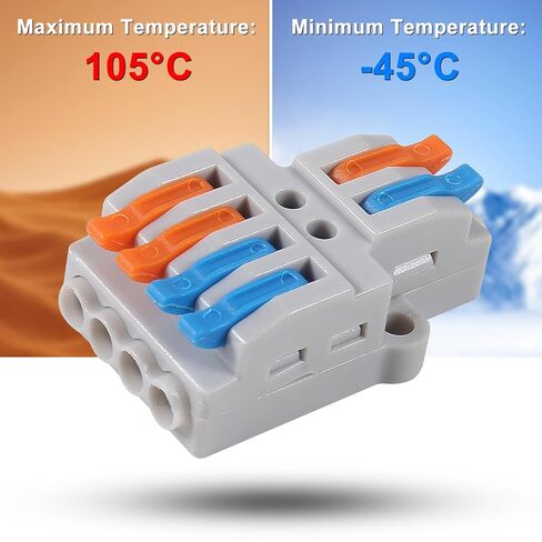10pcs Lever Wire Connectors - 2 in 4 Out Quick Electrical Lever Nuts, Push-in Conductor Terminal Block AWG 28-12 in Saudi Arabia