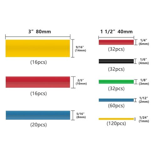 328pcs Heat Shrink Tubing 8 Sizes Electric Insulation Tube Kit Industrial Shrink Wrap Tube for Cable Wire Repair in Saudi Arabia