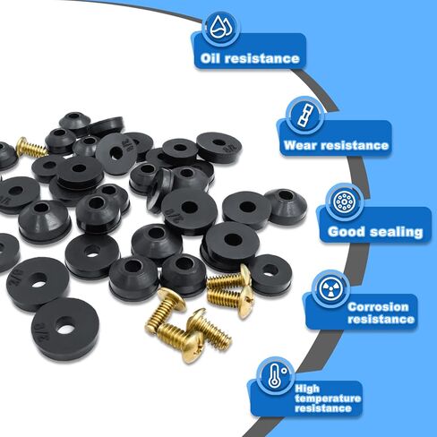 KEZE 96 PCS 10 Size Faucet Washers Assorted Kit with Brass Bibb Screws Assortment Flat and Beveled Rubber Washer for DIY Outdoor Faucets Stem Leak Worn Out Seal Repair in Saudi Arabia