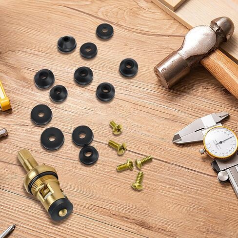KEZE 96 PCS 10 Size Faucet Washers Assorted Kit with Brass Bibb Screws Assortment Flat and Beveled Rubber Washer for DIY Outdoor Faucets Stem Leak Worn Out Seal Repair in Saudi Arabia