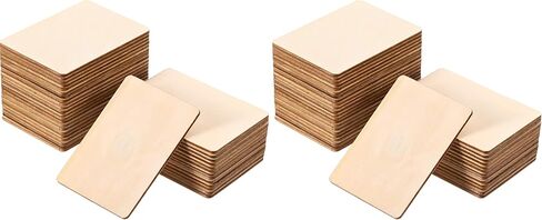 Boao Blank Wood Squares Wood Pieces Unfinished Round Corner Square Wooden Cutouts for DIY Arts Craft Project, Decoration, Laser Engraving Carving (2.5 x 3.5 Inch, 36 Pieces) in Kuwait