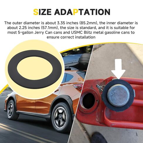 2 حزمة جيري يمكن جوانات الوقود المطاطي يمكن ختم غسالات بديلة، 3.35 بوصة خارجي، 2.25 بوصة داخلي متوافق مع 5 جالون صولجان وعلب غاز USMC Blitz in Kuwait