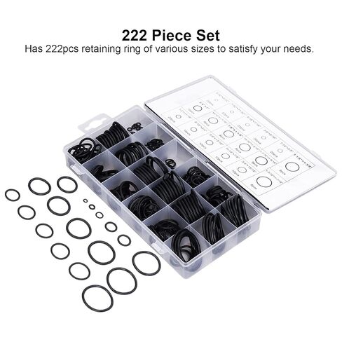 222Piece Rubber O Washer Gasket Kit, Metric Assortment for Pipeline, Vehicle and Hydraulic Repairs, NBR Sealing Accessories in Saudi Arabia