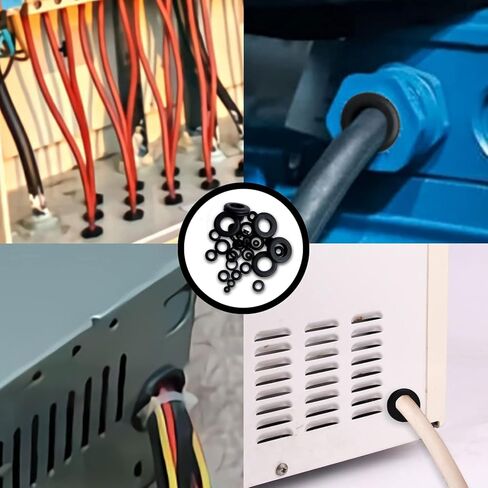 200 Pcs Rubber Grommet Set - Durable, Oil Proof Grommet Kit for Wall Hole, Workshop, Car, Electrical - Rubber Hole Grommet, Rubber Hole Plug, Rubber Grommet Kit in Saudi Arabia
