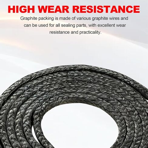 10ft Length Flexible Graphite Braided Compression Packing (1/8"×1/8") – High-Temperature, Chemical-Resistant Sealing Rope for Pump Valve and Mechanical Seal in Saudi Arabia