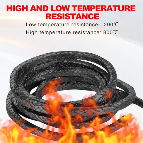 10ft Length Flexible Graphite Braided Compression Packing (1/8"×1/8") – High-Temperature, Chemical-Resistant Sealing Rope for Pump Valve and Mechanical Seal in Saudi Arabia