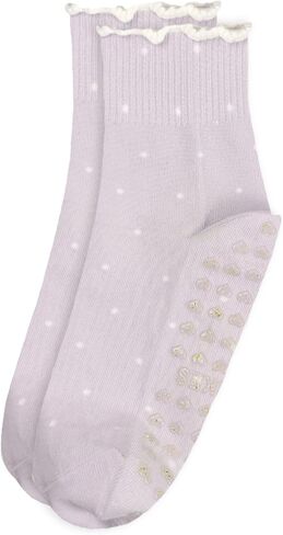 Cute Polka Dot Yoga Socks for Women (3 Pairs) – Thin & Breathable Lace Trimmed Design, Fits US Sizes 5-9 – Perfect for Yoga, Pilates, Barre, and Dance in Saudi Arabia