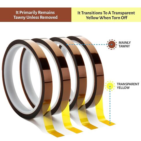 Beezay Goods Heat Tape for Sublimation, 10mm x 4 (108ft), Heat Transfer Tape, Thermal Tape, Heat Resistant Tape for Heat Press, Printing, Soldering, Protecting Circuit Board, No Residue in Saudi Arabia