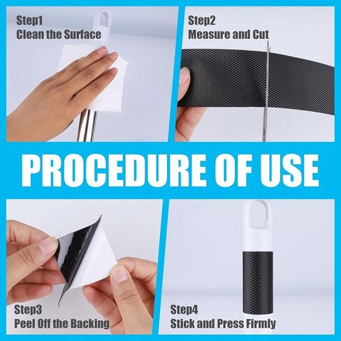 Kwtpsg Black Rubber Grip Anti Slip Tape(1" x 10 FT),Heavy Duty Waterproof Non-Abrasive Tape Cushion Pad for Indoor & Outdoor,Making Handles or Contact Surfaces Safer in Saudi Arabia