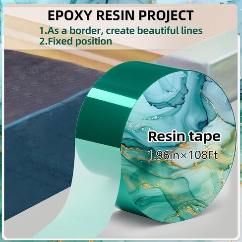 Fyguard 2 Rolls Resin Tape 1.96In×108Ft Epoxy Tape High Temperature Resistant 220℃, Epoxy Tapes for DIY Jewelry River Table Spray Painting Welding Electronic Heating, No Residue in Saudi Arabia