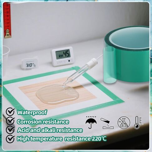 Fyguard 2 Rolls Resin Tape 1.96In×108Ft Epoxy Tape High Temperature Resistant 220℃, Epoxy Tapes for DIY Jewelry River Table Spray Painting Welding Electronic Heating, No Residue in Saudi Arabia
