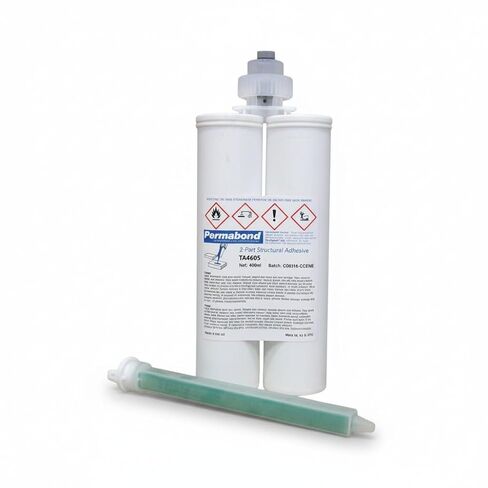 Permabond TA4605 Polyolefin Bonder, Off-White, 50mL Kit, Fast Set 5-10 Min, 1:1 Mix Ratio (Creates Bond with HDPE, PPCO, Nylon and More) (Cartridge Only, 400ML) in Saudi Arabia