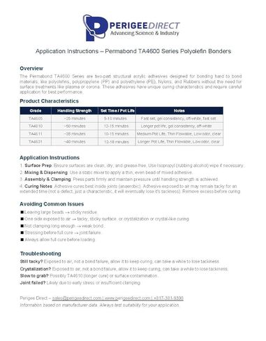 Maven Adhesive Kits (Permabond TA4610) Two-Part Structural Adhesive for HDPE, Off-White, Polyolefin Bonding, 1:1 Mix Ratio, No Primer Required, for PE PP Plastics (Cartridge Only, 400ML) in Kuwait
