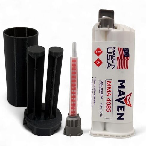 Maven MMA 4085 Methacrylate Adhesive (Backup for Plexus MA685), Clear UV Stable, 10:1 Mix Ratio, High-Performance Solid Surface Bonding (Cartridge + Dispenser, 50ml) in Saudi Arabia